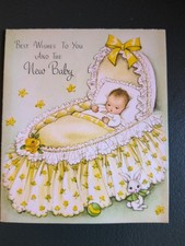 Vintage Card Best Wishes To You And The New Baby picture