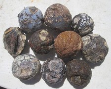 WHOLE COCONUT GEODE ROUGH LOT~ 3 lbs 8 ozs ~ 10 GEODES picture