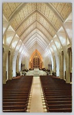 Vintage 1962 La Crosse WI St. Joseph Workman Cathedral Interior Postcard picture