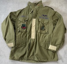 Vtg 1979 USAF M-65 Field Jacket Large Reg OG107 Patched 49th FIS TAC Air Force picture