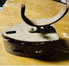 Vintage Hinged Metal charcoal or coal Iron with Handle, picture