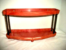 Cottagecore Bath Shelf Marbleized Plastic 1950s Salmon Smokey Lucite Schwartz picture
