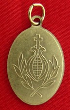 SAINT JOHN OF GOD Medal Religious Catholic POMEGRANITE Back Silvertone Medal picture