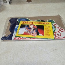 Vintage Giftco Santa Sleigh Cardholder Collapsible Card Display Holiday Decor picture