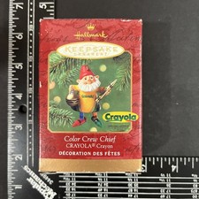 2001 Hallmark Keepsake Ornament Crayola Color Crew Chief Elf picture