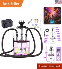 NBILIC 2 Hose Large Hookah Set –  Acrylic Shisha Hookah with Everythin... picture