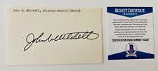 John Mitchell Signed Autographed 3x5 Card BAS Beckett Cert Watergate Nixon AG picture