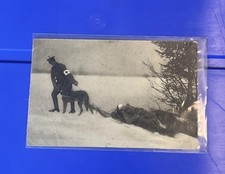 WWI Wounded German Soldier Pulled By Medical Dog Germany Postcard picture