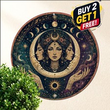 Hecate Moon Goddess Mythical Wiccan Round Metal Sign Spiritual Wall Decor picture