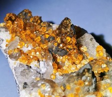 Brilliant orange spessartine red Garnet and Smoky Quartz Crystal China picture