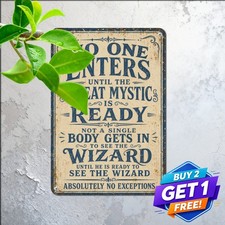 Nobody Sees The Wizard Emerald City Fantasy Classic Metal Wall Tin Sign Art picture