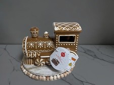 Aldi Merry Moments Brown And White Gingerbread Train Lighted Gift Decor picture