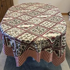 APRIL CORNELL CHRISTMAS TABLECLOTH CHICKADEE 98