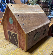 Vintage Reclaimed Barnwood Barn Sculpture Carolyn Linton Green Meadow Folk Art picture