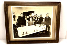 Antique Post Mortem Memento Mori Full Casket Real Photo Woman & Family 8