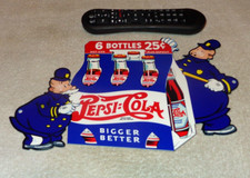 VINTAGE PEPSI COLA 6 BOTTLES + POLICE POLICEMAN 12