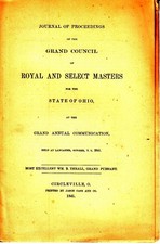 Journal Proceedings of the Grand Council Royal and Select Masters Ohio 1841 picture