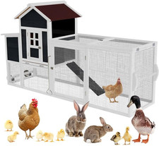 Chicken Coops for 1-2 Chickens with Wheels, Outdoor Wooden Hen House with Nestin picture