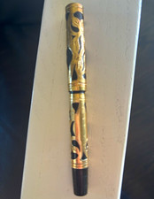 Waterman Vintage Ideal Fountain Pen Gold Filagree Original Nib Black Ink picture