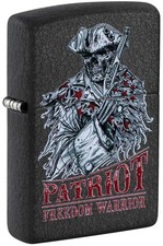 Zippo Freedom Warrior Design Black Crackle® Windproof Lighter, 47285 picture