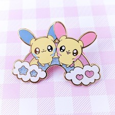 Pokemon Plusle Minun Enamel Pin Fan Made picture