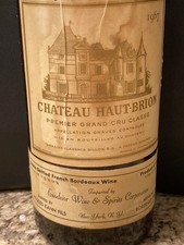 Vintage Chateau Haut-Brion Empty 750ML Wine Bottle - 1967- CORK & FOIL picture