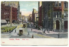 Seattle WA First Ave. c1908 Postcard Washington picture