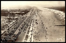 1942 Rppc Ocean Beach Great Highway San Francisco California Cars picture