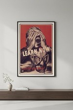 Learn Now Retro Motivational Poster c1930s - 24x36” 📚🖼️ picture