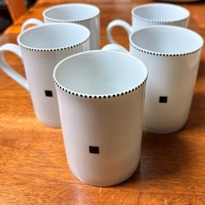 Swid Powell TUXEDO Coffee Mugs Set of 4 + 1 Gwathmey Siegel Rare 8s Post Modern picture