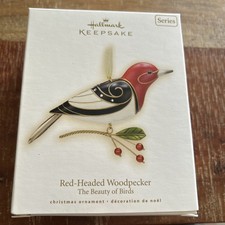 HALLMARK 2013 RED-HEADED WOODPECKER BIRD MINIATURE ORNAMENT picture