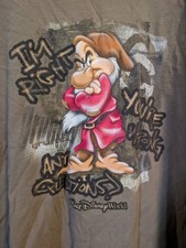 VTG Snow White Y2K Disney Grumpy 7 Dwarfs I’m Right You're Wrong Shirt LARGE picture