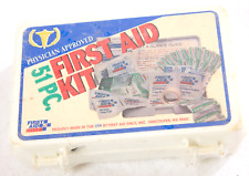 NEW Sealed - Vintage First Aid Auto Kit 51 Piece White Box Case Hard Plastic USA picture