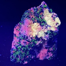 Fluorescent Baryte, Sphalerite, Calcite, Willemite: Sterling mine, New Jersey picture