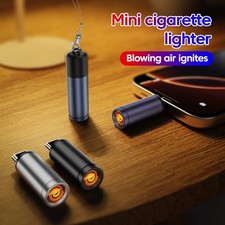 USB Type-C Mobile Phone Cigarette Lighter Air Blowing Portable Mini Lighter NEW picture