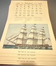 Vintage 1967 1968 Currier Ives Travelers Insurance Calendar Lot 11 Ephemera NOS picture