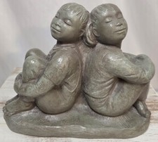Vintage 1997 Isabel Bloom Sculpture Girls Sitting Sisters Friends Signed Retired picture