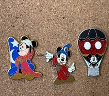 Disney Trading pins Mickey Mouse lot 3 Wizard hat Hot air balloon Fantasia Pin picture