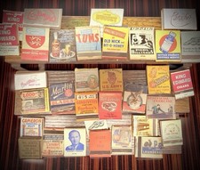 33 Vintage Graphic Matchbooks Lot Advertising Hotels Mostly Pre-1950 Struck picture
