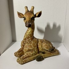 MINT Vtg 1970s Marwal Chalkware Giraffe Sculpture Hand Painted Mid Century Large picture