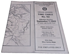 SEPTEMBER 1969 UNION PACIFIC OREGON DIVISION EMPLOYEE TIMETABLE #52 picture