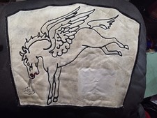 VINTAGE ORIGINAL PEGASUNS MOTORCYCLE CLUB LARGE BACK VEST PATCH 9 picture