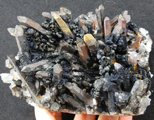 1.76LB Hematite/Specularite&red Quartz crystals China minerals specimens picture