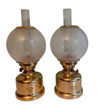 Vtg pair Brass nautical oil Lamp, E.S. Sorensen, Kobenhavn, Danmark picture