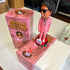 2- Brand new Ronald Acuña Jr. MLB Baseball Pink Suit Bobblehead w/ Box picture