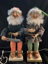 VTG Telco CHRISTMAS ELF Motionette Figures Toy Makers Santa Lot Of 2 TESTED picture