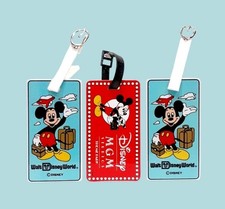 Vintage Set Of 3 Disney Mickey Mouse & MGM Studios Luggage Tags picture