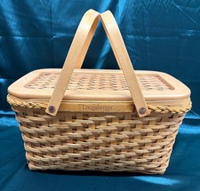 Longaberger 2000 Vintage Founder’s Market Picnic Basket Tribute To Dad picture