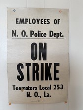 Original 1979 NEW ORLEANS Police Strike Poster TEAMSTERS Local 253 MARDI GRAS picture