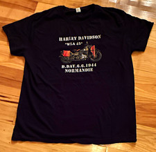 Vintage Harley-Davidson WLA 45 D-Day 6.6.1944 Normandie Graphic T-Shirt XL picture